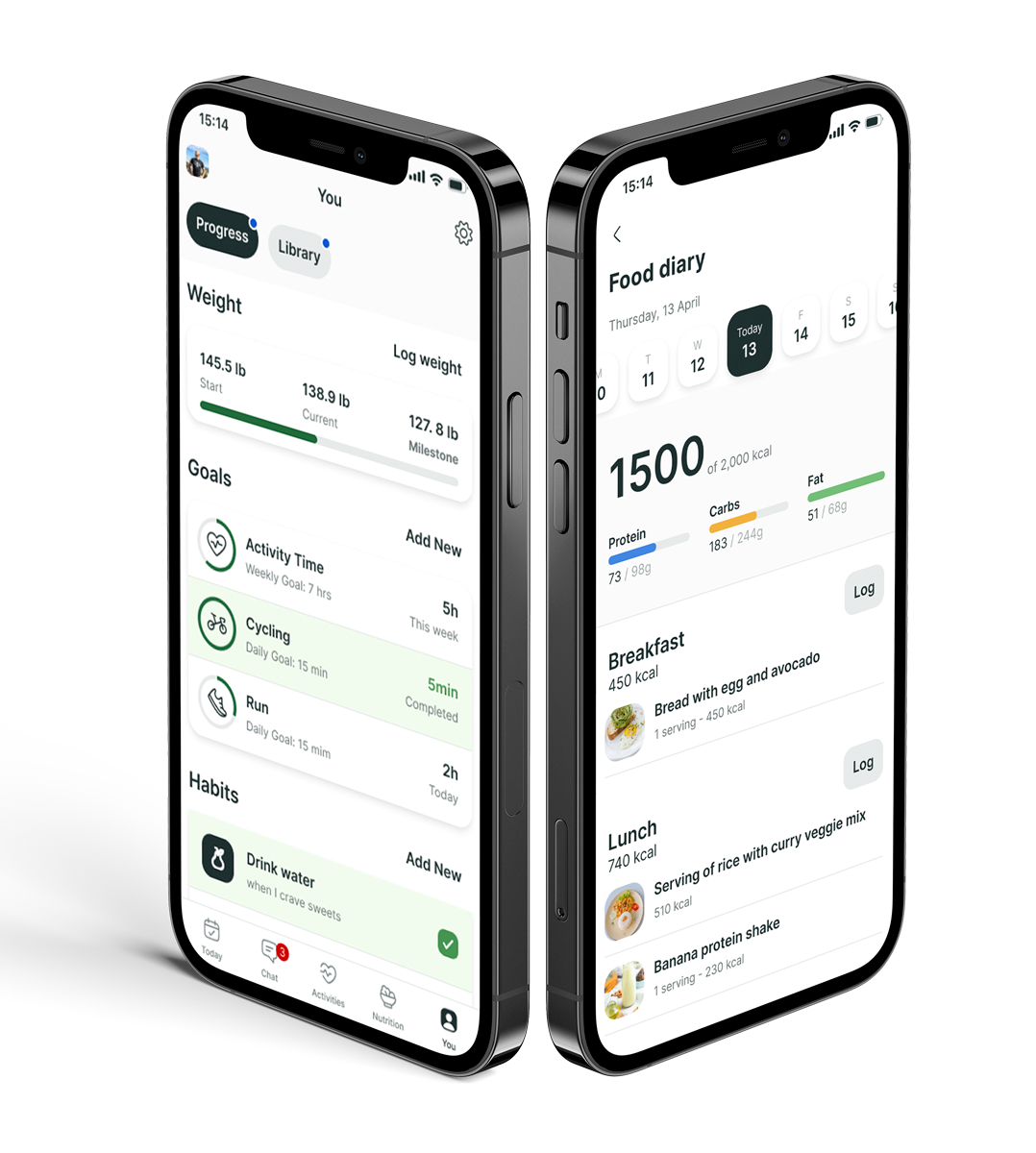 A mockup of the coaching app showcasing the features.