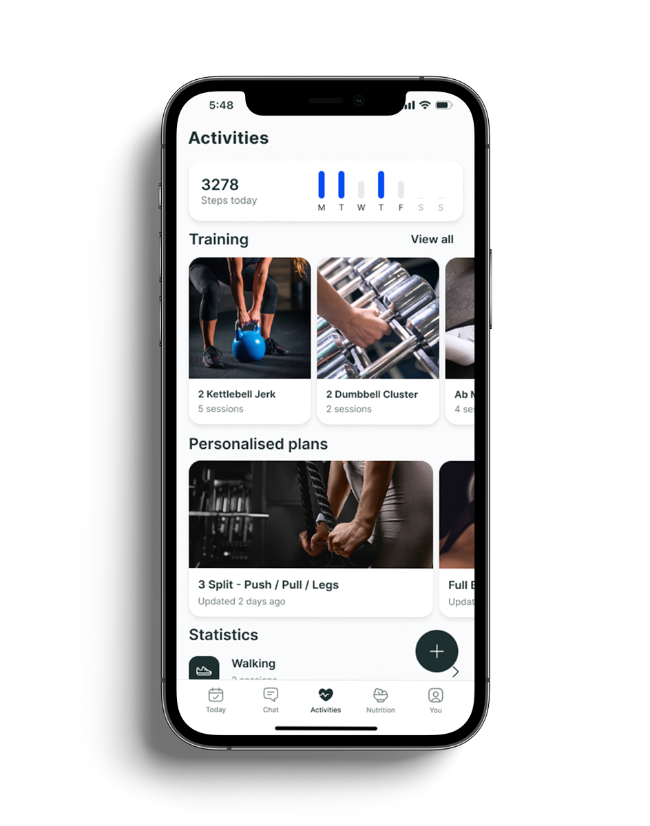 A mockup of the coaching app showcasing the different features.