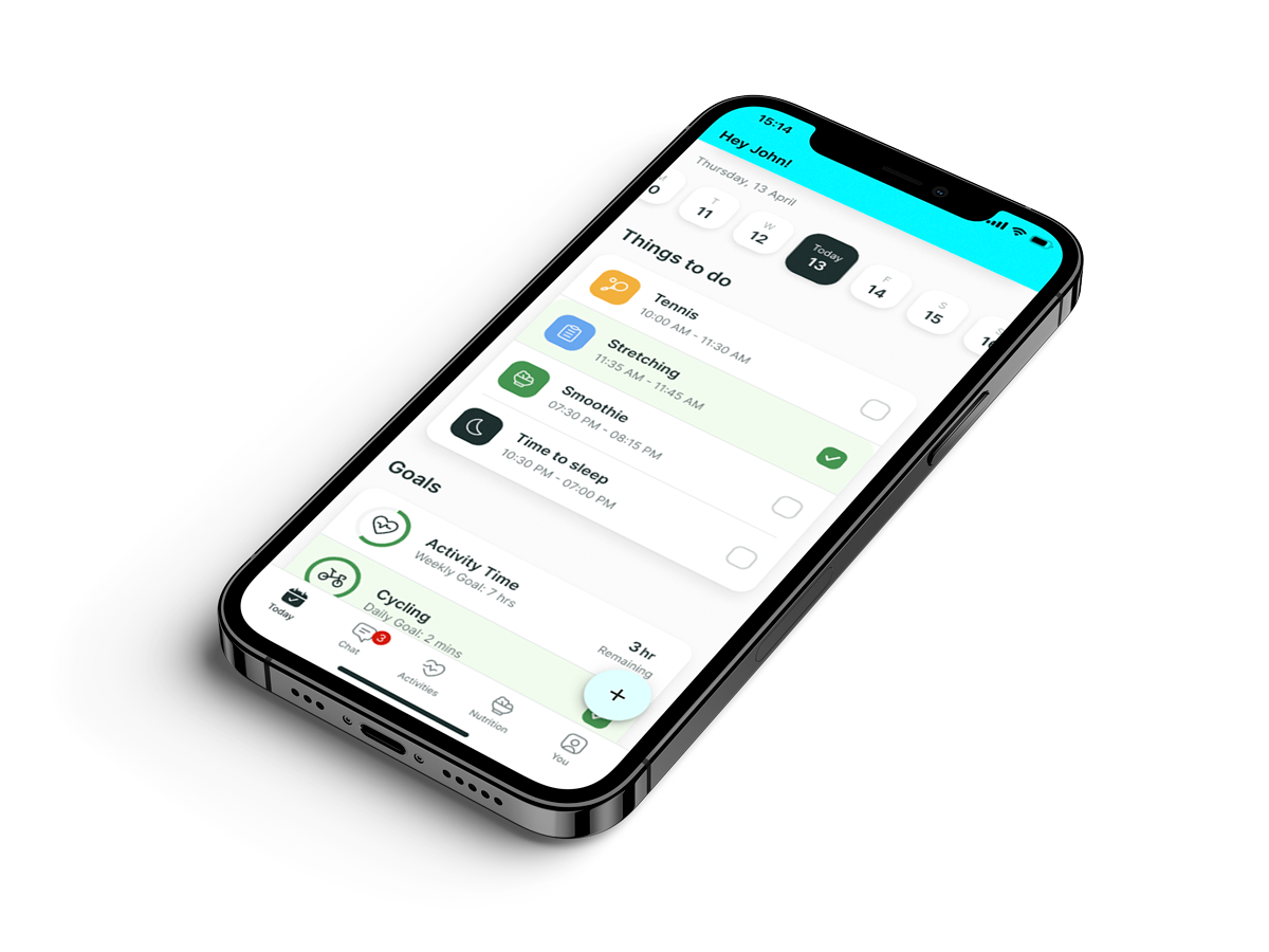 Another mockup of the coaching app showcasing more features.